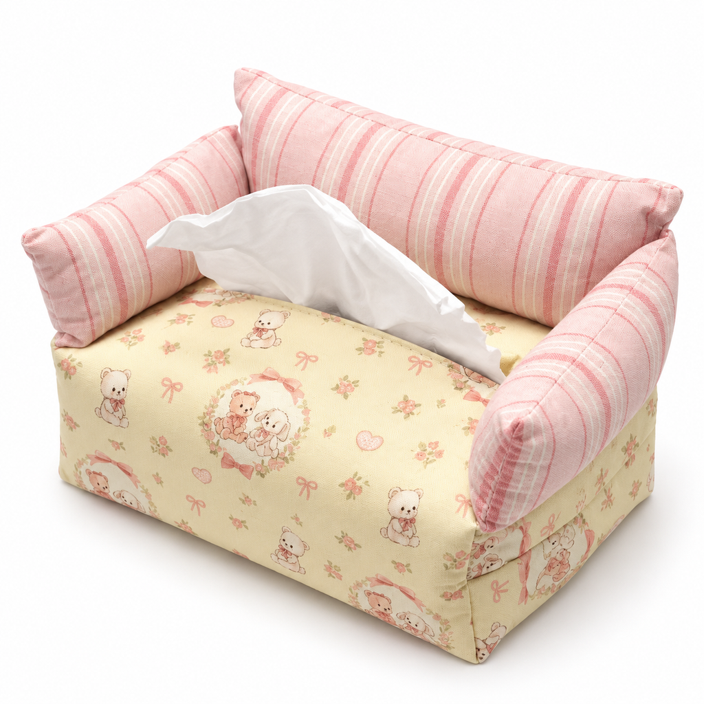 Pink Sofa-Shaped Tissue Box Cover