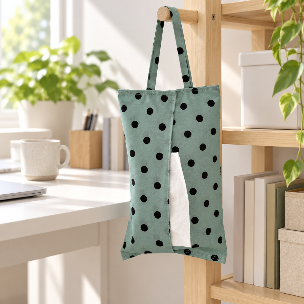 Green Black Polka Dot Tissue Bag