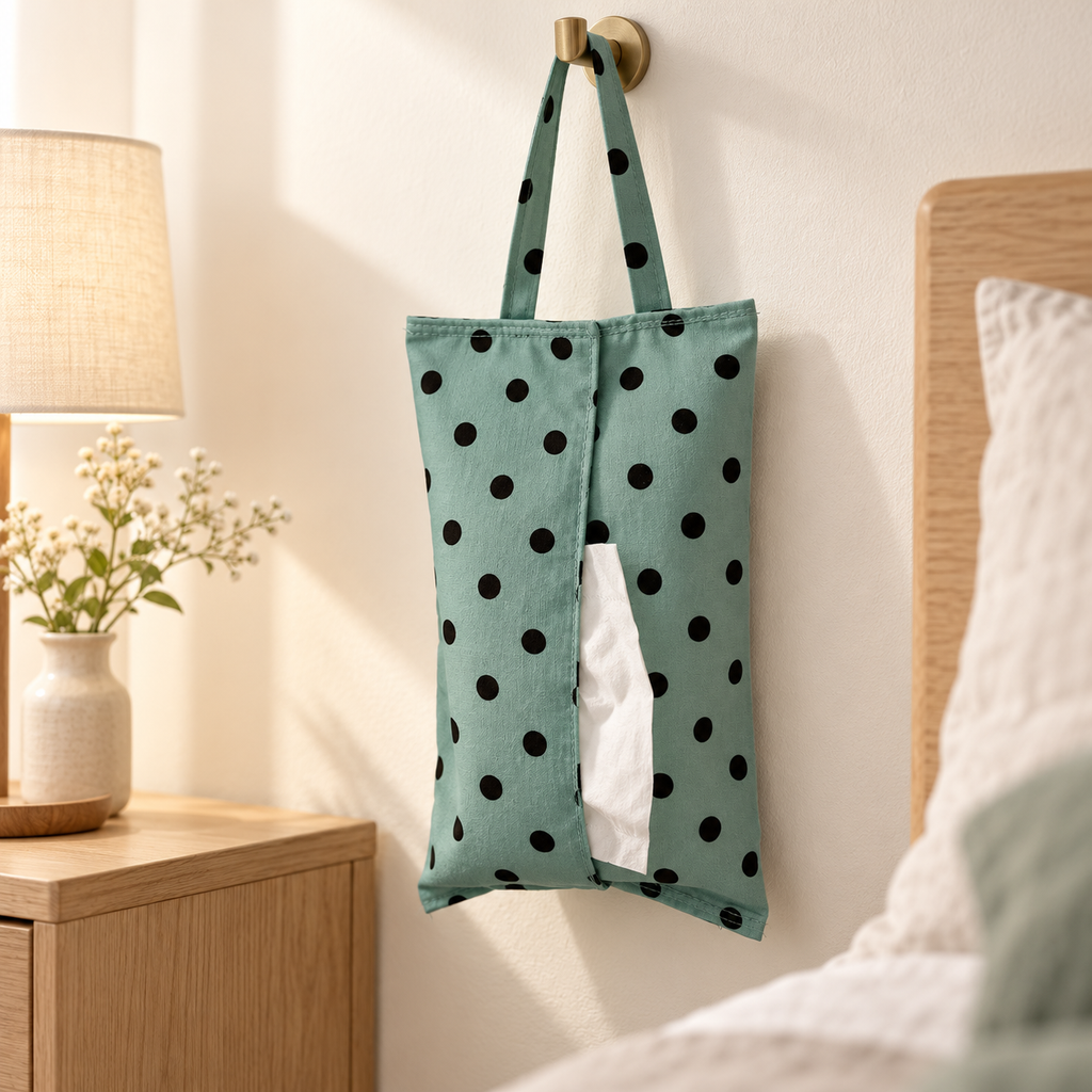 Green Black Polka Dot Tissue Bag