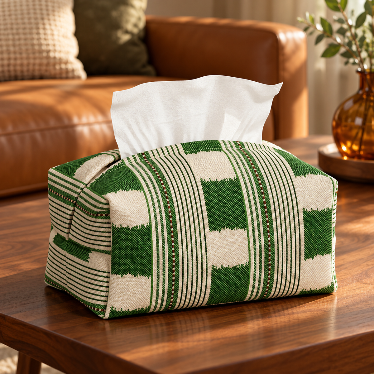 Green Ikat Tissue Bag