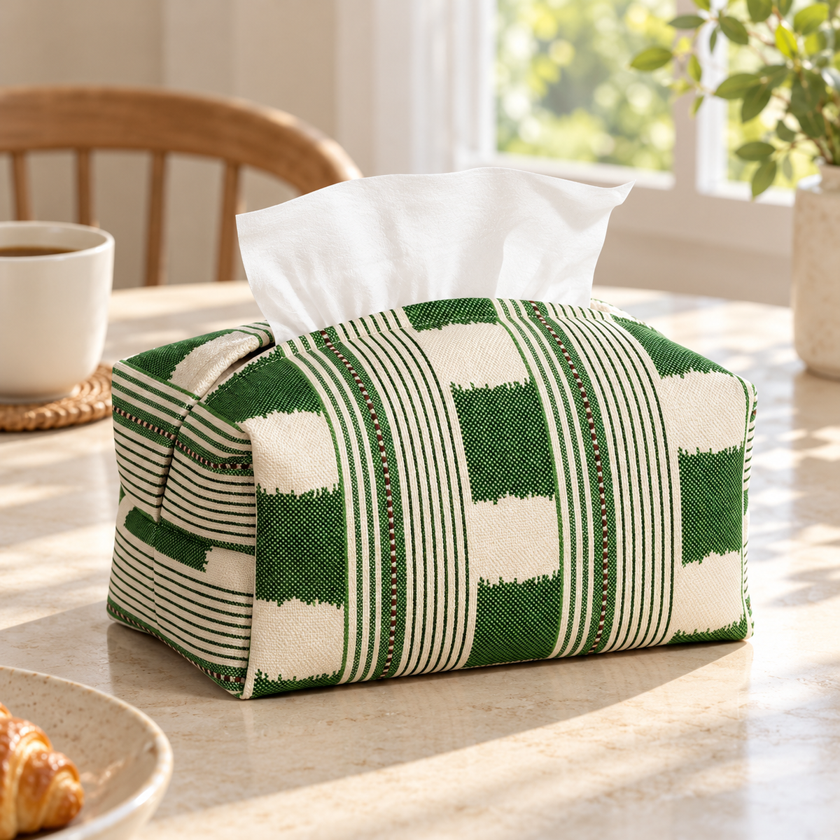 Green Ikat Tissue Bag