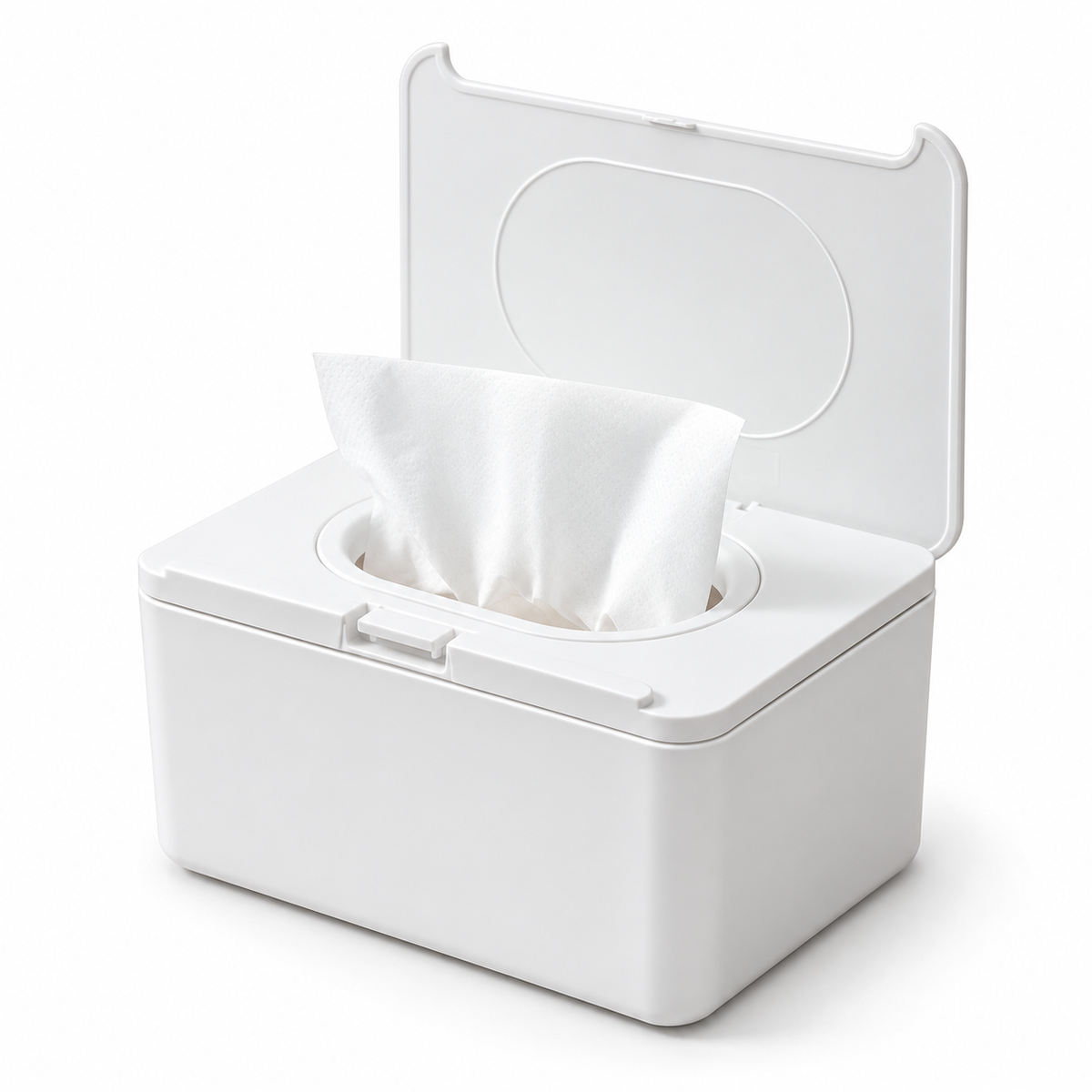 White Tall One-Touch Tissue Storage Box