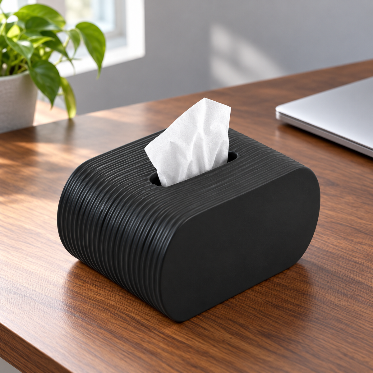 TP15-2 Black Ceramic Tissue Box