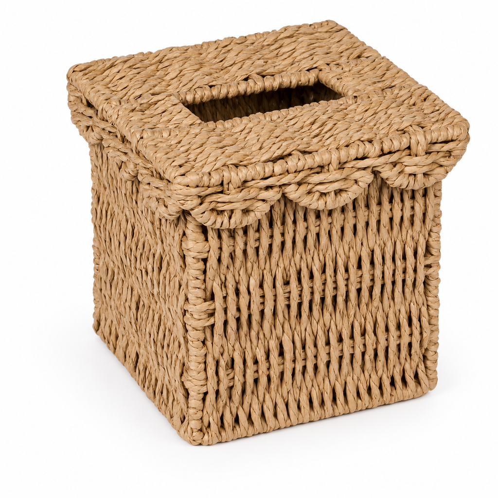 Camel Woven Paper Rope Tissue Box