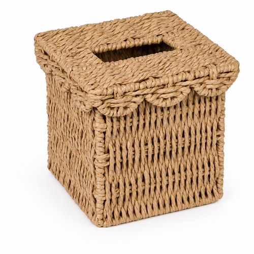 Camel Woven Paper Rope Tissue Box